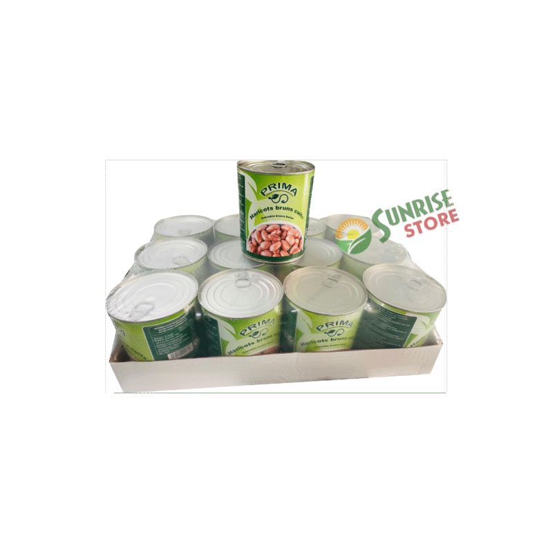 Brown beans 12 cans - Haricots bruns cuits conserve