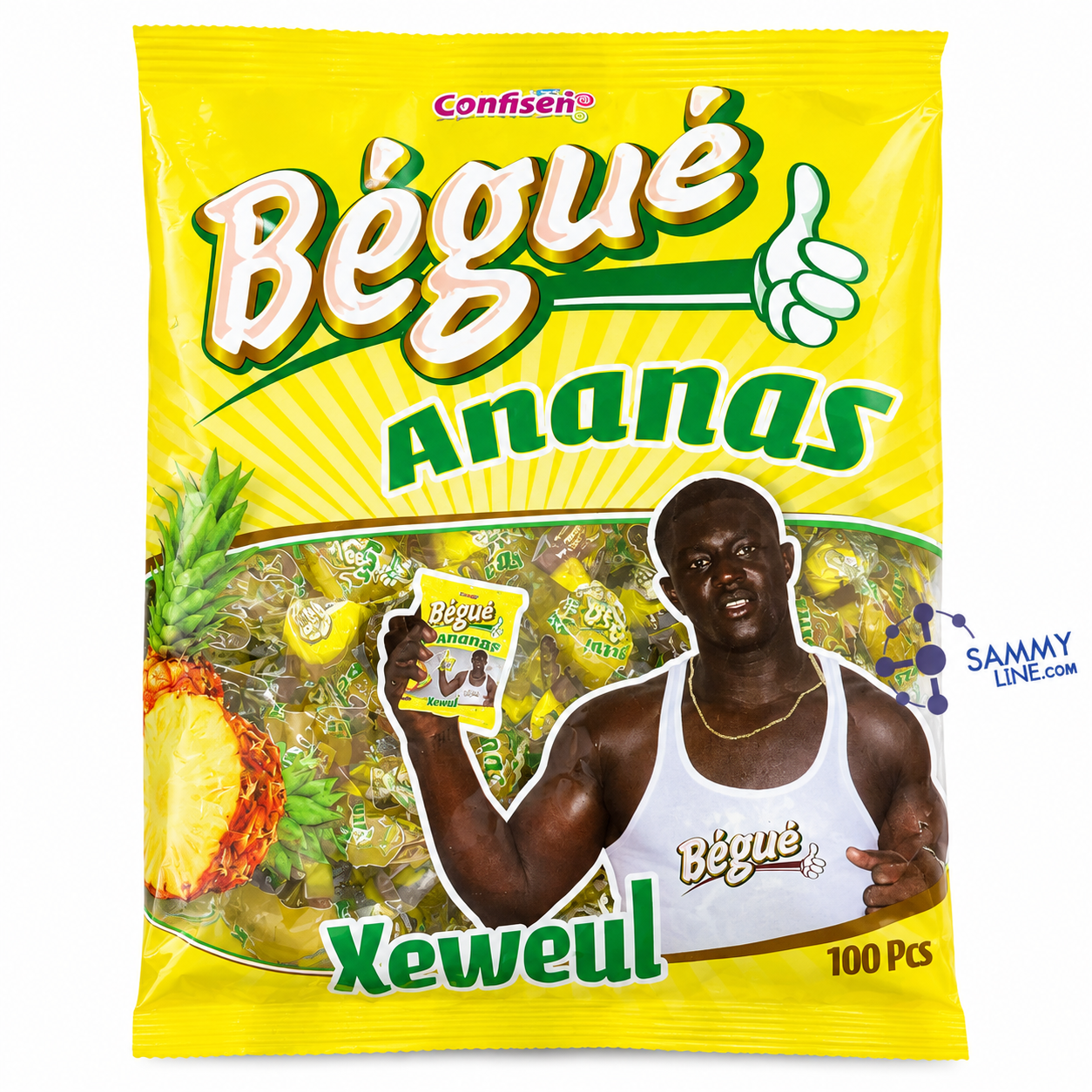 BEGUE PINEAPPLE CANDY 100pcs - BONBON AU ANANAS 100pcs